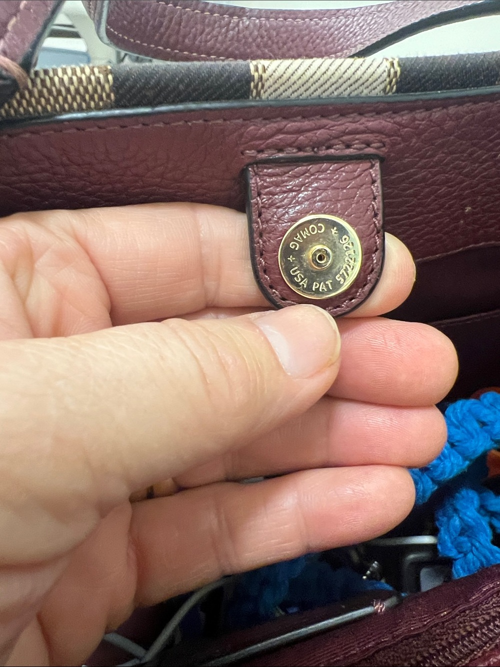 Coach Signature Tote with mustard patch and Brown Trim - Picture 10 of 11